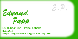 edmond papp business card